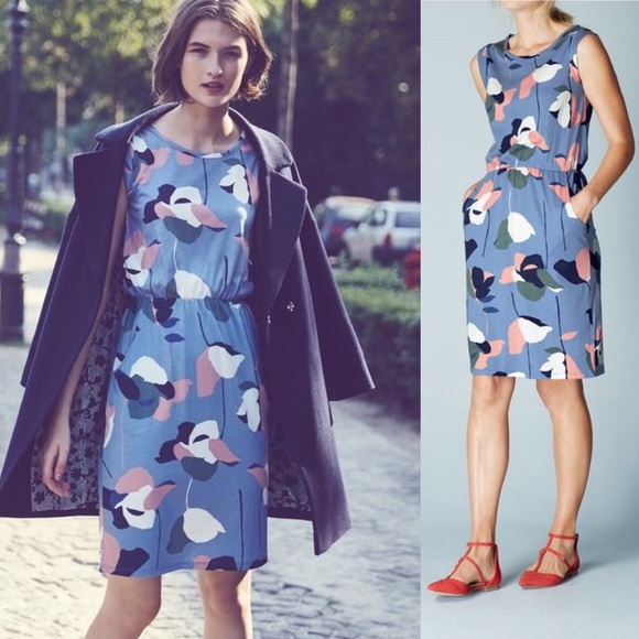 Boden Dresses & Skirts - Boden Floral Blackberry Dress Sleeveless